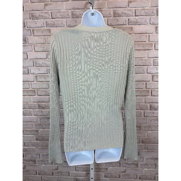 Banana Republic Silk Cardigan, Grey, Medium, Used - Good - Picture 2 of 4